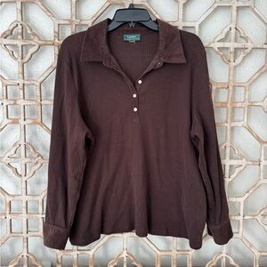 Vintage Lauren Ralph Lauren Brown Button Down Shirt